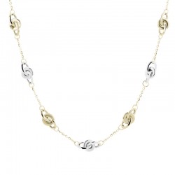 9ct Yellow & White Gold Fancy Necklet - 17"