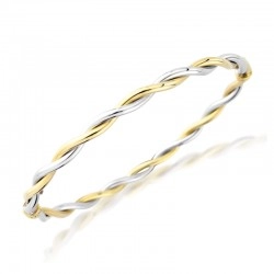 9ct Yellow & White Entwined Gold Bangle