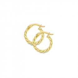9ct Yellow Gold Mini Twisted Hoop Earrings