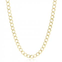 9ct Yellow Gold Open Flat Style Curb Chain - 20"