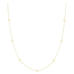 9ct Yellow Gold Trace Chain & Heart Necklet