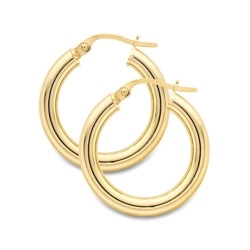 9ct Yellow Gold Rounded Hoop Earrings