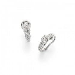 Fope Prima White Gold & 0.08ct Diamond Earrings angled view
