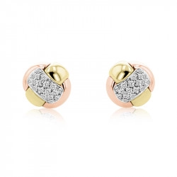 Fope 18ct Yellow, Rose & White Gold Diamond Stud Earrings					