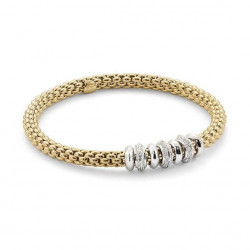 Fope 18ct Yellow Gold & Diamond Solo Collection Bracelet