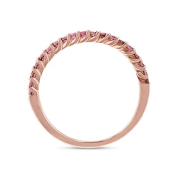 9ct Rose Gold & Pink Tourmaline Stacking Ring Upright