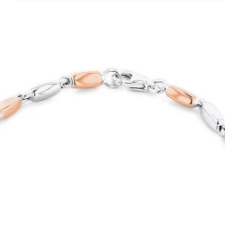 White & Rose Gold Block Link Bracelet clasp