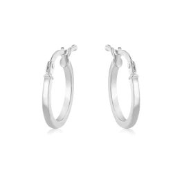 9ct White Gold 10mm Hoops side
