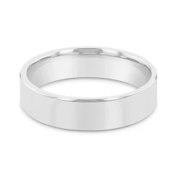 9ct White Gold 6mm Bevel Edge Wedding Ring