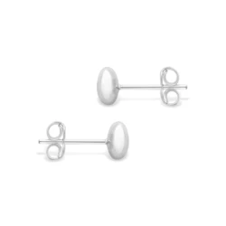 9ct White Gold Cushion Stud Earrings side view