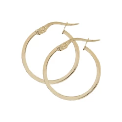 9ct Yellow Gold 20mm Hoops side view