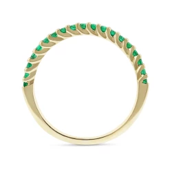 9ct Yellow Gold & Emerald Stacking Ring Upright