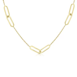 9ct Yellow Gold Chain and Link 45cm Necklace Close Up