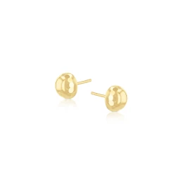9ct Yellow Gold Diamond-Cut Edge Stud Earrings side view