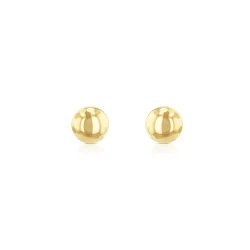 9ct Yellow Gold Diamond-Cut Edge Stud Earrings