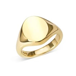 9ct Yellow Gold Oval Signet Ring - 13 x 10mm