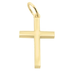 9ct Yellow Gold Plain Solid Cross Pendant