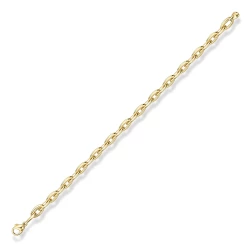 9ct Yellow Gold Round Oval Link Chain Bracelet