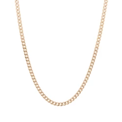 9ct Yellow Gold Solid Filed Curb Chain - 22"