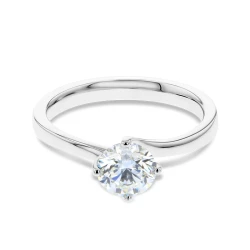 Amelia Platinum and Diamond Solitaire Engagement Ring Flat