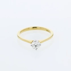 Athena 18ct Yellow Gold & 0.45ct Diamond Solitaire Ring Flat