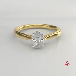 Classic Oval Yellow Gold Diamond Engagement Ring 360 degree video