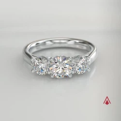 Classic Platinum and Diamond Trilogy Engagement Ring 360 degree video