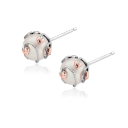 Clogau Tree of Life Caged Pearl Stud Earrings side view
