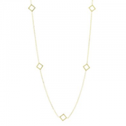 9ct Yellow Gold Trace & Open Squares Necklet