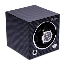 Evo Single Watch Winder with a Carbon Fibre Finish Right