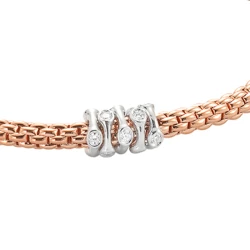 Fope 18ct Rose Gold & Diamond Flex'it Prima Bracelet - 0.20ct Detail