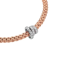 Fope 18ct Rose Gold & Diamond Flex'it Prima Bracelet - 0.31ct Detail