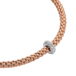 Fope 18ct Rose Gold & Diamond Flex'it Prima Collection Bracelet