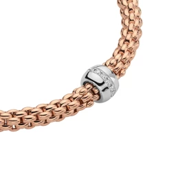 Fope 18ct Rose Gold & Diamond Flex'it Solo Collection Bracelet Detail