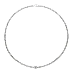 Fope 18ct White Gold & Diamond Flex'it Prima Necklace - 0.12ct						