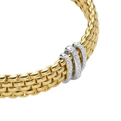 Fope 18ct Yellow Gold & Diamond Flex'it Panorama Bracelet Detail