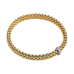 Fope 18ct Yellow Gold & Diamond Flex'it Vendome Bracelet