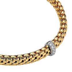 Fope 18ct Yellow Gold & Diamond Flex'it Vendome Bracelet Detail