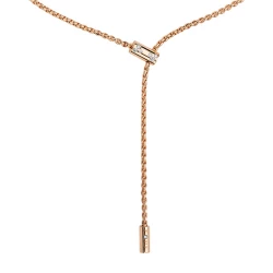Fope Aria Collection 18ct Rose Gold Scattered Diamond Rondel Lariat Style Necklace