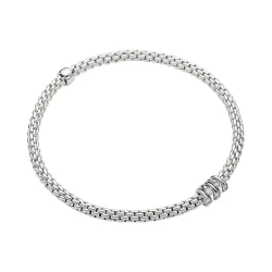 Fope Prima Collection 18ct White Gold Five Staggered Diamond Set Rondel Bracelet