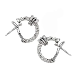 Fope Prima White Gold & 0.08ct Diamond Earrings side view