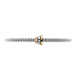 Fope Prima White Gold with Tri-Gold Rondels Bracelet front