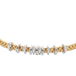 Fope Prima Yellow Gold Multi Diamond Rondel Bracelet close up