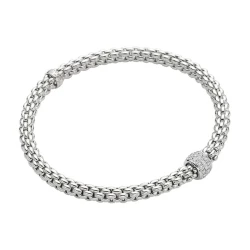Fope Solo Collection 18ct White Gold Pave Diamond Bracelet