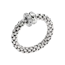 FOPE Solo Double Rondel Ring with Diamonds
