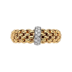 Fope Vendome Yellow Gold 0.08ct Diamond Ring Front