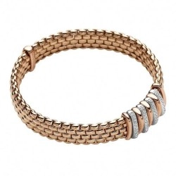 Fope 18ct Rose Gold & Diamond Flex'it Panorama Nine Bar Bracelet