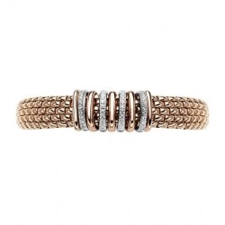 Fope 18ct Rose Gold & Diamond Flex'it Panorama Nine Bar Bracelet