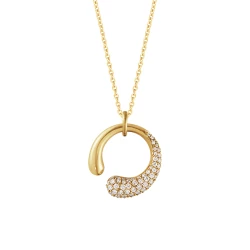 Georg Jensen 18ct Yellow Gold & Diamond Mercy Necklace Close Up