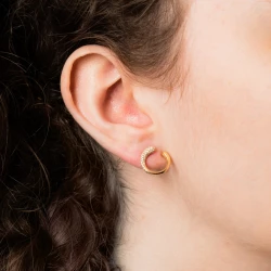 Georg Jensen 18ct Yellow Gold & Diamond Mercy Stud Earrings - 1636B